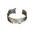 Modern Minimalist Copper Irregular Wrinkled Open Cuff Bangle For Women view 5