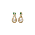 14K Gold Plated Copper Snake Pearl Zircon Stud Earrings Vintage Light Luxury Style view 5