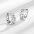 European American Fashion Round Zircon Hoop Earrings For Women Daily Date Accessories view 3