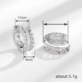 European American Fashion Round Zircon Hoop Earrings For Women Daily Date Accessories view 4
