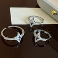 Zircon Starburst Open Ring For Women view 3