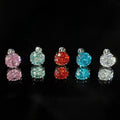Korean Style Copper Zircon Round Thread Stud Earrings Light Luxury Geometric Daily Jewelry view 2