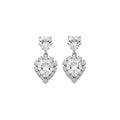 French Court Style Copper Zircon Heart Geometric Stud Earrings, Sparkling Luxe Fashion Jewelry view 5
