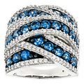 Exaggerated Cross Band Ring For Women, Palace Style Transparent Fashion Jewelry view 1