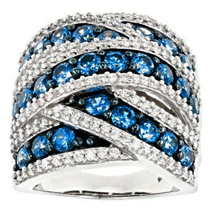 Exaggerated Cross Band Ring For Women, Palace Style Transparent Fashion Jewelry