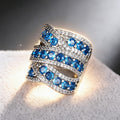 Exaggerated Cross Band Ring For Women, Palace Style Transparent Fashion Jewelry view 5