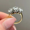Light Luxury Six Prong Two Tone Round Cubic Zirconia Row Ring For Women Fashion Jewelry view 1
