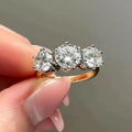 Light Luxury Six Prong Two Tone Round Cubic Zirconia Row Ring For Women Fashion Jewelry view 5