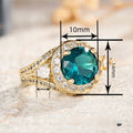 Old Money Crown Faux Green Jade Ring For Women, Luxury Noble Lady Middle Eastern Style Jewelry view 4