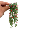 Green Faux Crystal Beaded Flower Stud Earrings For Women Fresh Vacation Floral Jewelry view 5