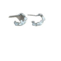 Fresh Floral C-Shaped Faux Pearl Stud Earrings With Enamel Flower Detail view 5