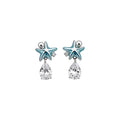 Minimalist Star Zircon Teardrop Faux Pearl Silver Needle Stud Earrings For Women view 5