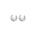 18K Gold Plated Metal Multilayer C Shape Stud Earrings With Silver Posts Minimalist Modern Jewelry view 5