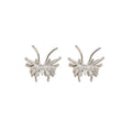 Copper Zircon Firework Butterfly Stud Earrings Elegant Minimalist Office Style Jewelry view 5