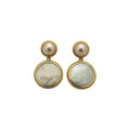 14K Gold Plated Silver Pin Round Faux Pearl Stud Earrings For Women Minimalist Modern Elegant Jewelry view 5