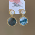 14K Gold Plated Silver Pin Round Faux Pearl Stud Earrings For Women Minimalist Modern Elegant Jewelry view 2