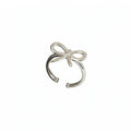 Minimalist Silver Tone Copper Bow Open Ring Modern Adjustable Index Finger Jewelry view 5