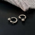 Minimalist Korean Japanese Geometric C Shape Copper Stud Earrings For Women view 2