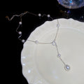 French Zircon Gourd Faux Pearl Necklace Minimalist Old Money Geometric Clavicle Choker view 4