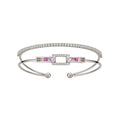 Light Luxury Copper Zircon Geometric Double Layer Heart Bangle For Women view 5