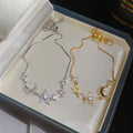 18K Gold Plated Copper Star Moon Zircon Adjustable Bangle Korean Light Luxury Jewelry view 3