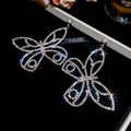 Copper Rhinestone Hollow Butterfly Stud Earrings European Court Luxury Statement Style view 3