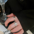 Minimalist Copper Zircon Geometric Star Open Ring Two Piece Fashion Index Finger Jewelry view 3