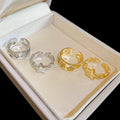 Minimalist Copper Zircon Geometric Star Open Ring Two Piece Fashion Index Finger Jewelry view 2