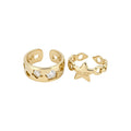 Minimalist Copper Zircon Geometric Star Open Ring Two Piece Fashion Index Finger Jewelry view 5