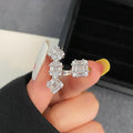 European Style Zircon Diamond Shape Open Ring For Women view 2