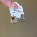 Copper Zircon Round Ear Cuff Earrings For Women Minimalist Geometric Light Luxury Daily Style view 3
