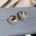 Copper Zircon Round Ear Cuff Earrings For Women Minimalist Geometric Light Luxury Daily Style view 1
