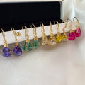 Handmade Dried Flower Resin Teardrop Drop Earrings, Elegant Niche Floral Ear Hook Jewelry view 3