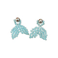 Sterling Silver Needle Seed Bead Woven Fishtail Stud Earrings Sweet Versatile Light Luxury Style view 5