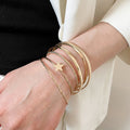Alloy Five Point Star Open Bracelet Jewelry Set For Women Trendy European American Metal Hand Accessories view 1