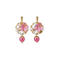 Sweet Korean Style Copper Zircon Geometric Flower Stud Earrings With Silver Posts view 5
