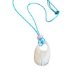 Old Money Style Wax Cord Resin Oval Pendant Sweater Necklace For Women view 5