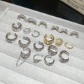 Korean Style Copper Zircon Round Geometric Clip-on Earrings For Women No Piercing Ear Cuff view 2