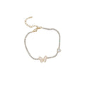Minimalist Copper Zircon Mother Of Pearl Butterfly Bangle For Women Light Luxury Jewelry view 5