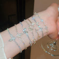 Minimalist Copper Zircon Mother Of Pearl Butterfly Bangle For Women Light Luxury Jewelry view 1