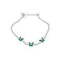 Korean Minimalist Copper Zircon Butterfly Flower Bangle Light Luxury Fashion Jewelry view 5
