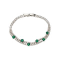 18K Gold Plated Copper Double Layer Round Zircon Bangle Minimalist Light Luxury Bracelet view 5