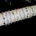 18K Gold Plated Copper Double Layer Round Zircon Bangle Minimalist Light Luxury Bracelet view 3