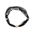 Old Money Style Faux Pearl Necklace With Rhinestone Mesh Magnetic Clasp Geometric Round Choker view 5