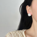 Light Luxury Copper Bowknot Zircon Square Geometric Stud Earrings For Women view 4