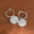 European American Minimalist Drop Earrings For Women, Micro Pave Zircon Disc Daily Jewelry view 3
