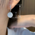 European American Minimalist Drop Earrings For Women, Micro Pave Zircon Disc Daily Jewelry view 4