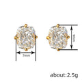 Minimalist Four Prong Zircon Stud Earrings, Simple Light Luxury Women's Jewelry view 4