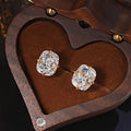 Minimalist Four Prong Zircon Stud Earrings, Simple Light Luxury Women's Jewelry view 2