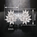 Sparkling Flower Stud Earrings For Women, Cubic Zirconia Inlaid Date Night Fashion Jewelry view 4